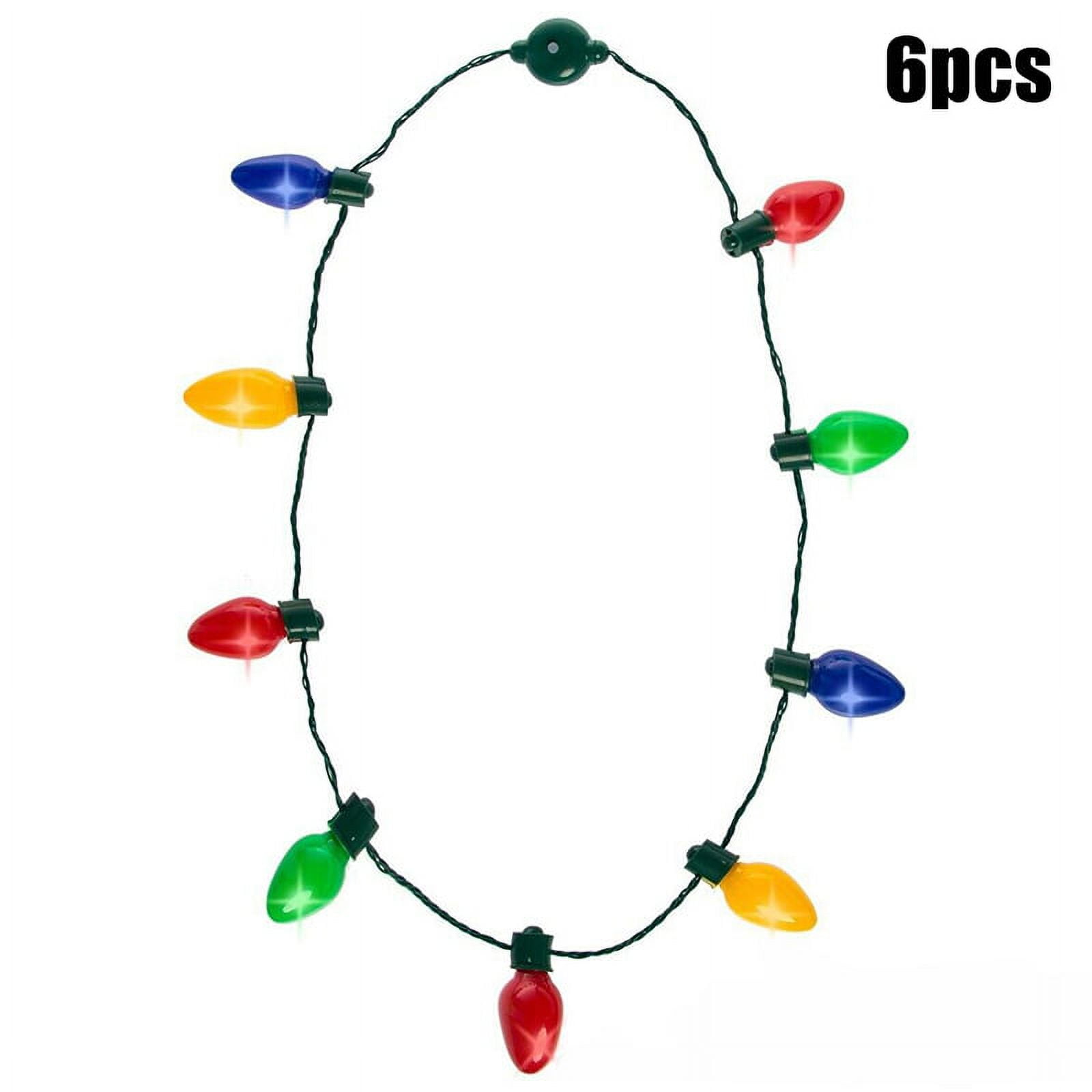  Light Up Bead Necklaces (Set of 12) Glowing LED Beaded Necklaces  (Assorted) : Toys & Games