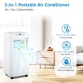thumbnail image 6 of Trilenars 10000 BTU Portable Air Conditioning, 3-in-1 Freestanting Air Conditioning, Refrigeration, Dehumidifier and Fan Modes, with Remote Control, Remote Control and 24-Hour Timed Sleep Mode, 6 of 8