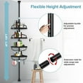 thumbnail image 2 of Shower Caddy Corner, No Drilling Rustproof Bathtub Shower Storage Organizer for Bathroom,4-Tier Adjustable Shelves with Tension Pole, Black, 2 of 8