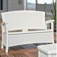 thumbnail image 5 of Suncast Elements Resin Wicker Design Loveseat with Storage, White (2 Pack), 5 of 6