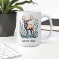 thumbnail image 3 of Personalized Cute Elk Coffee Mug 11oz 15oz - Custom Name Ceramic Cup - Unique Gift for Elk Lovers, Parents, Girlfriend, Siblings, Kids, Nature Enthusiasts, 3 of 6