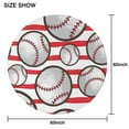 thumbnail image 6 of Red and White Striped Baseballs Pattern Round Tablecloth 60"x60",Wrinkle Wipeable Table Cloth for Kitchen Dining Room Picnic Patio Party, 6 of 6