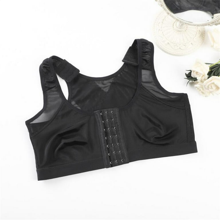Women's Hunchback Shaping Corrective Strap Underwear Comfortable Front  Button Sports Bra with Mesh Straps Running