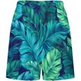 thumbnail image 3 of NICKSUN Shorts de Pyjama Amusants pour Hommes, Bas de Pyjama Courts Doux avec Poches, Feuille Verte Tropicale, S, 3 of 6