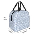 thumbnail image 2 of KLL Gray White Floral Print Insulated Lunch Bag Women, Reusable Cute Tote Lunch Box for Adult & Men, Leakproof Cooler Lunch Bags for Work Office Travel Picnic, 2 of 5