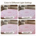thumbnail image 7 of ODIKA 3'x5' Washable Accent Rug Purple Vintage Beige Scrolling Vine Border Pink Boho Lilac for Bedside, Nursery Room, Pet Friendly & Non-Shedding, 7 of 7