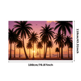 thumbnail image 3 of Tropical Palm Trees Beach Sunset Banner Exotic Scenic Decor Vibrant Colorful for Vacation Party Home Decoration Paradise, 3 of 8