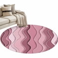 thumbnail image 2 of Area Rug 36in, Abstract Gradient Pink Waves Floor Carpet Living Room Rug, Minimalist Wavy Lines Non-Slip Welcome Mat Indoor Rugs for Bedroom Dining Room, 2 of 9