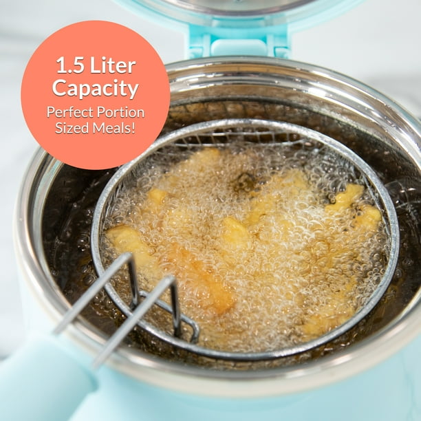 本日だけ。KING FRY MyMini 1.5 qt Electric Deep Fryer, 700 Watts, Aqua - Walmart