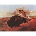 thumbnail image 2 of Russell, Charles Marion 24x19 Black Modern Framed Museum Art Print Titled - Buffalo Hunting, 2 of 4