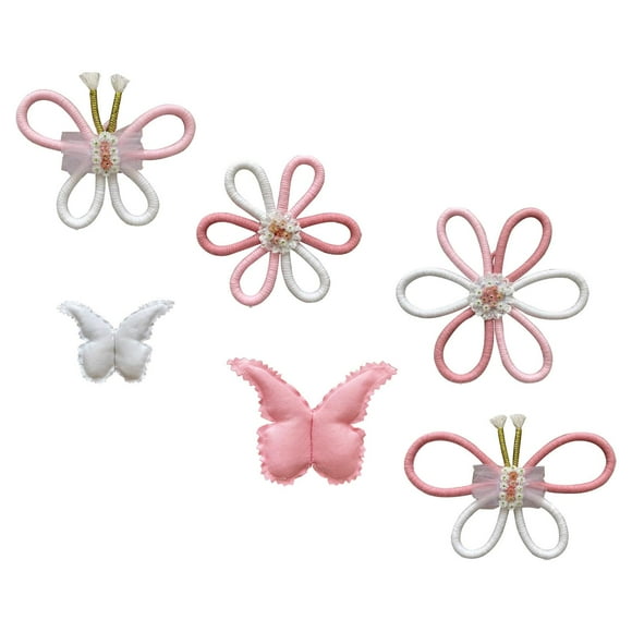 Decoración Bohemia para guardería, colgante de pared de macramé para apartamento, mariposa, Margarita, flor tejida para boda, bebé, niños, comedor,