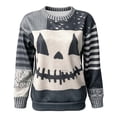 thumbnail image 5 of WEIWEN Halloween Sweatshirt for Women Oversized Cat Spooky Face Printed Long Sleeve Fall Sweaters for Women Plus Size Tops Womens Fall Fashion Clothing Light Gray, XXL, 5 of 6