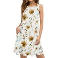 thumbnail image 2 of Rciityk Women's Summer Dresses Sleeveless Floral Mini Dresses Boho Pockets Tank Dress Casual Round Neck Beach Vacation Outfits, Yellow M, 2 of 8