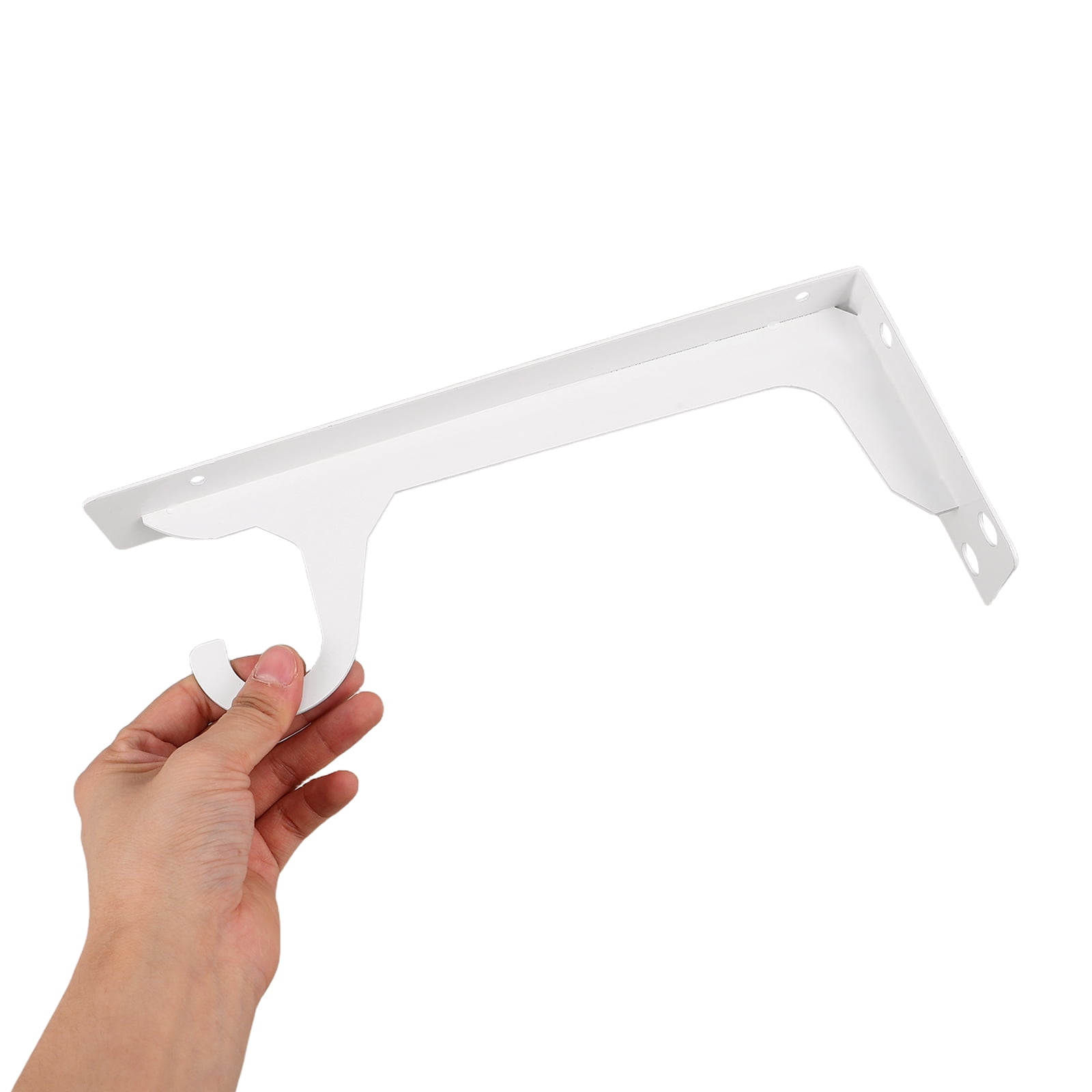 AURARMLET Heavy Duty Hanging Rod Support Brackets 2 Pack White Iron Shelf Brackets for Closet Organization and Home Decor