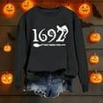 thumbnail image 5 of Womens Halloween Crewneck Sweatshirts Fall 1692 Ghost Printed Long Sleeve Pullover Tops Fashion Casual Relaxed Fit Blouses Z004-Black XXL, 5 of 5