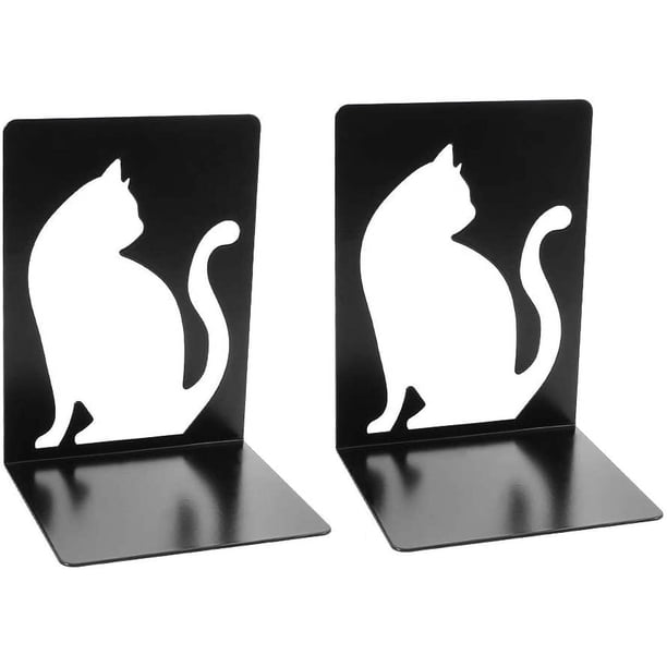 Sujetalibros creativos, sujetalibros, extremos de libros para estantes, sujetalibros de metal antideslizante resistente para libros pesados, soporte decorativo divisor de libros, soportes para