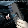 thumbnail image 7 of For Apple iPhone 12 /12 Pro (6.1") Hybrid Tough Strong Dual Layer Hard PC TPU with Flat Magnetic Ring Stand Heavy-Duty Cover ,Xpm Phone Case [ Black ], 7 of 7