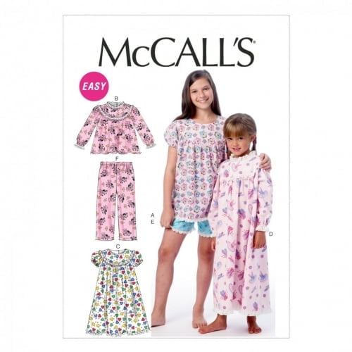 McCall's Sewing Pattern 6831 Children's Tops, Gowns, Short & Pants