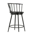 thumbnail image 2 of Weston Home Castor Round Swivel Low Back Windsor Counter Stools, Black (Set of 2), 2 of 7