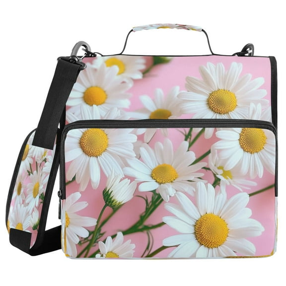 DIXRUYEE Zipper Binder trapper keeper Documents Organized Design Summer Daisies Printed