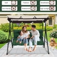 thumbnail image 3 of Replacement Cushions for Swing, Waterproof Porch Swing Cushion, 2-3 Seat Outdoor Bench Cushion with Backrest for Patio Furniture Garden Porch Loveseat Glider Pad (Dark Green 70*40in), 3 of 7