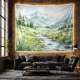 thumbnail image 6 of Mountain Lake Painting with Valley Pale Cloud Streaked, Mystical Fantasy for Space Lovers, Galaxy Room Decor, Mother'S Day Gift, Tapestry Wall Hanging for Bedroom and Dorm, 6 of 7