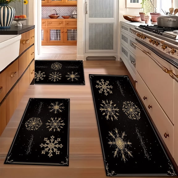 Kitchen Rugs Sets of 3 Non Slip Washable Kitchen Mats for Floor, Waterproof Kitchen Runner Rug, Floor Mat Carpet for Entryway, Laundry, Sink, Hallway, Bathroom