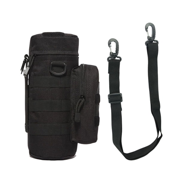 Wosthever Botella de agua Bolsa de nylon Mochilero Cierre de cremallera Bebida Hervidor Bolsa de almacenamiento Contenedor Equipo al aire libre Mochilas de mochilero Negro Wosthever OD032005-02
