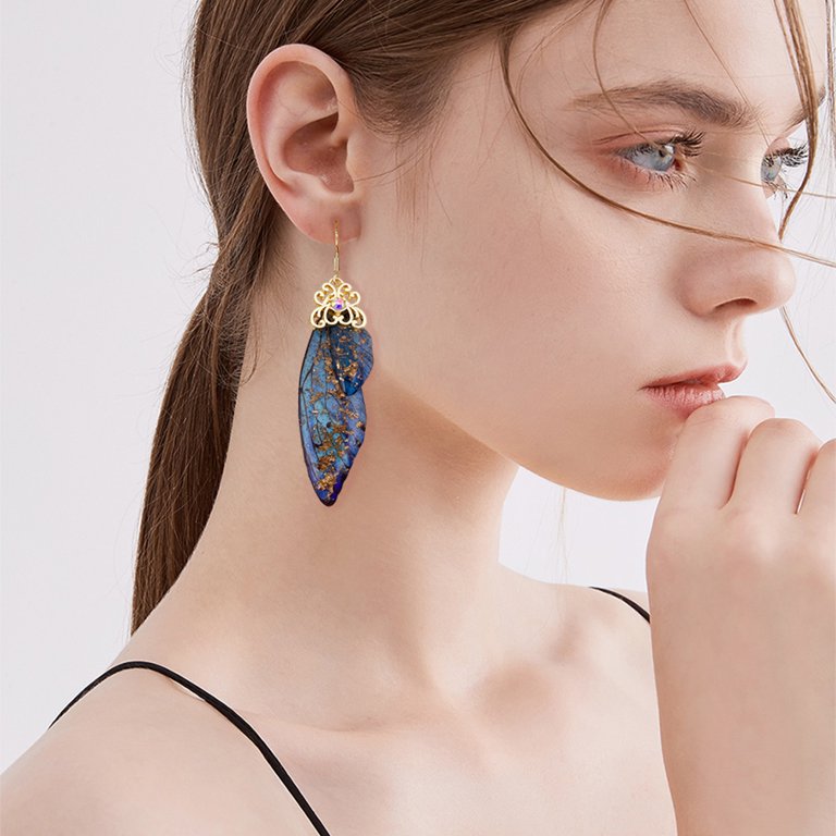 Elegant Alloy Ball Earrings - Bubble Glass Dangle Earring Women Fashion Jewelry