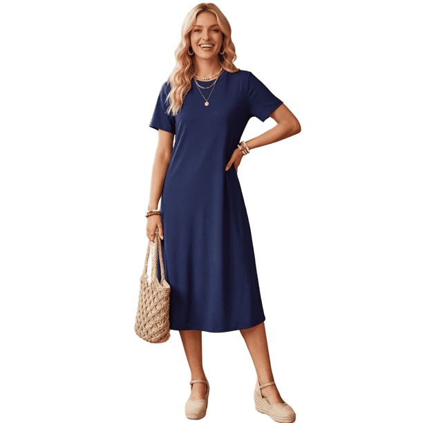 Vestido De Mujer Midi Casual Stretch Para Diario Y Salida