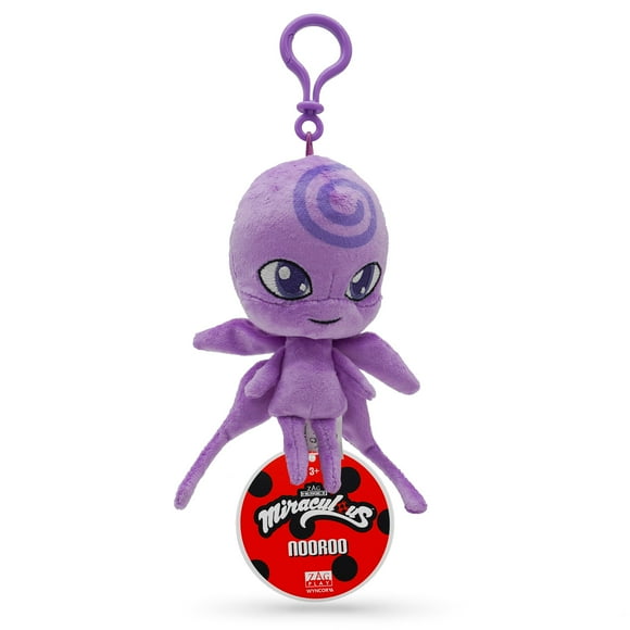 Miraculous Ladybug - Kwami Lifesize Nooroo, 5-inch Butterfly Plush Clip-on Toys for Kids, Super Soft Collectible Stuffed Toy with Glitter Stitch Eyes and Color Matching Backpack Keychain (Wyncor)