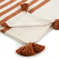thumbnail image 4 of Ox Bay Orange/White Striped Cotton Throw Blanket, 50" x 60", 4 of 10