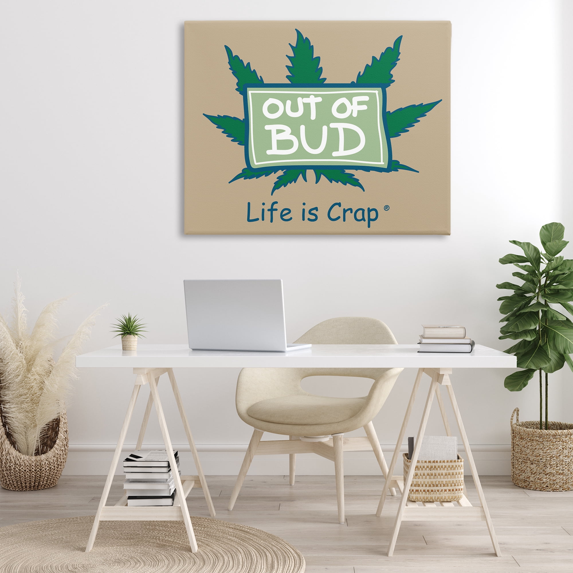 Stupell Industries Funny Out Of Bud Novelty & Humor Painting Wrapped Canvas Art Print Wall Art, 48 x 36