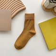 thumbnail image 3 of Women's Mid Calf Socks Plain Soft Feel Ribbed Socks Casual Daily Fall Crew Socks, 3 of 3