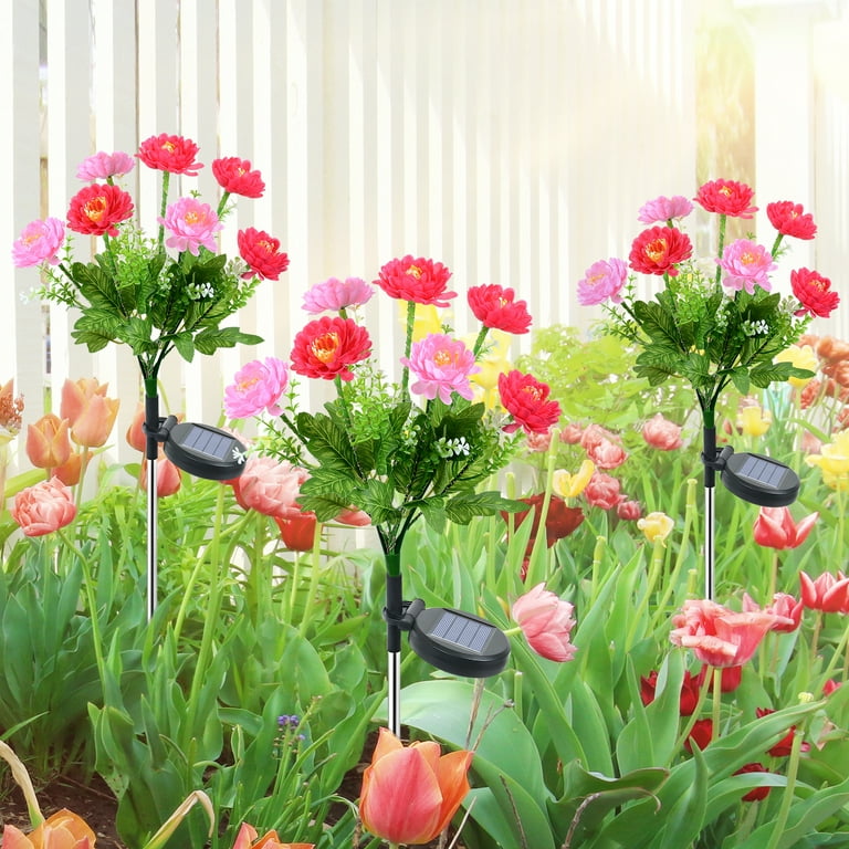 Qoosea Solar Flower Lights, 2 Pack Snow Lotus photo 8