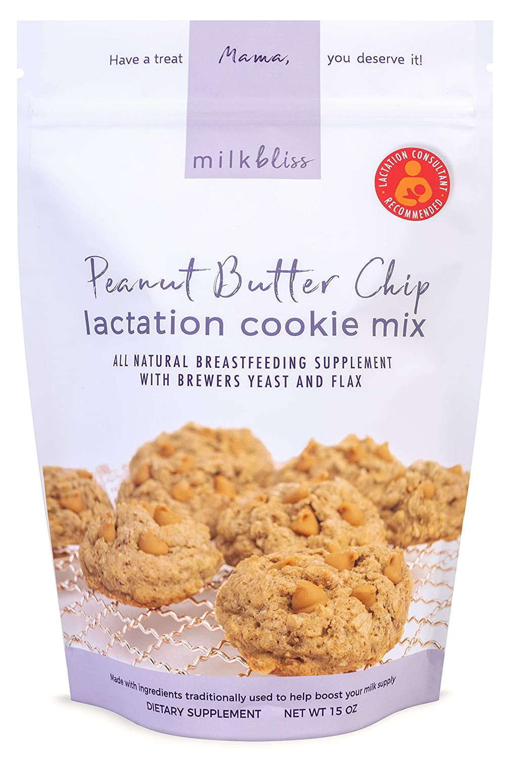 MilkBliss Oatmeal Peanut Butter Chip Lactation Cookie Mix for