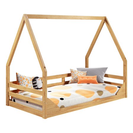 P kolino Casita Kids Twin Floor Bed - Solid Wood  FSC Certified - Twin Floor Bed - Natural