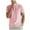 Pink, variant on Kovlvoll Mens Shirts Summer Casual Classic Short Sleeve Button V Neck Solid Color Basic Shirt with Pocket