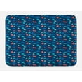 thumbnail image 1 of Deep Sea Bath Mat, Colorful Mantas Fish Silhouettes Repetitive Pattern Nautical Sea Animal, Plush Bathroom Decor Mat with Non Slip Backing, 29.5" X 17.5", Night Blue Multicolor, by Ambesonne, 1 of 2