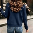 thumbnail image 6 of IUYRTFE Women's Zip Up Ribbed Knit Bomber Jacket Long Sleeve Lightweight Casual Cardigan Top, 6 of 9
