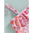 thumbnail image 6 of Bagilaanoe Toddler Baby Girl One-Piece Swimsuit Floral Print Sleeveless Swimwear 12M 18M 24M 3T 4T 5T Kids Pink Ruffle Bathing Suit, 6 of 7