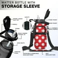 thumbnail image 4 of Red & White Round Dot 64 Oz Water Bottle with Measurements - BPA Free Leakproof Sport Large Plastic Water Bottle with Straw&Time Marker & Insulated Neoprene Holder Carrier Bag Gift for Women Men, 4 of 5