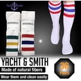 thumbnail image 6 of 36 Pairs Of Yacht & Smith 28 Inch Wholesale Men's Long Tube Socks, Cotton Sport Tube Socks Size 10-13 (White w/Stripes), 6 of 7