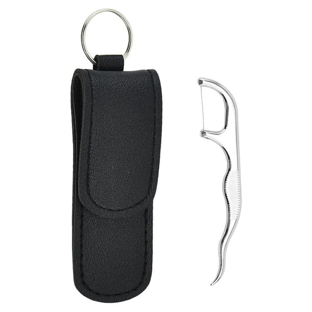 Juego De Bolsillo Para Palillos De Dientes, Reutilizable, Con Soporte, Juego De 2 Palillos De Dientes De Metal, 2x 2 piezas