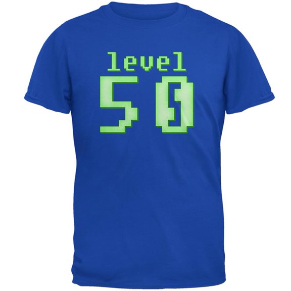 Gamer Milestone Birthday Level 50 Mens Soft T Shirt Royal 2XL