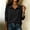 Black, variant on Fleece Sweatshirts for Women 3/4 Sleeve Snap Button Henley Neck Pullover Tops Baggy Casual Fall Sweatshirt,Blue