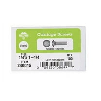 Hillman Carriage Bolt 1/4 " X 1-1/4 " Grade 2 Coarse Round Head