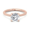 thumbnail image 4 of Camigos - Twisted Rope Band Round Cut Moissanite Lab - Diamond Solitaire Engagement Ring, 4 of 5