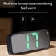 thumbnail image 2 of WDOplteas LED Snooze Temperatura Fecha 12/24H Digital Escritorio Espejo Despertador (Negro Verde), 2 of 6