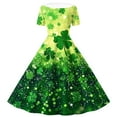 thumbnail image 4 of Xdegoge St. Patrick's Day Girls Dresses A Line Clover Print Vintage Dress with Collar and Short Sleeves Irish Holiday Gown, 4 of 6